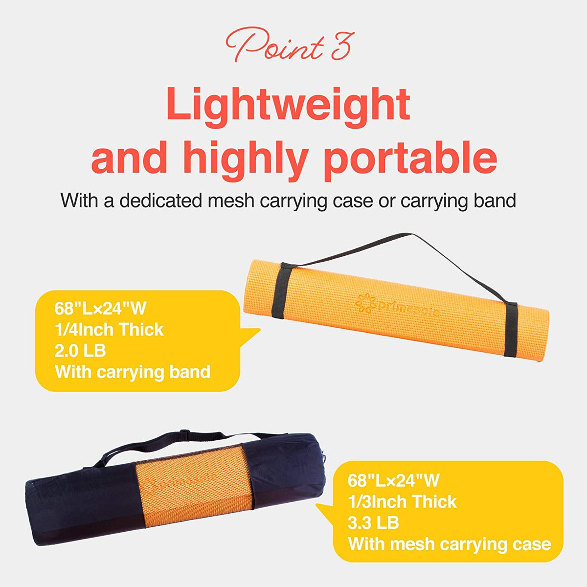 Premium Non-Slip Yoga Mat with Carry Strap for Yoga, Pilates, and Fitness Workouts - Available in 9 Colors
